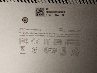 ASUS VivoBook Pro M6500XU-MA082 ( 15.6 3K UHD IPS 120HZ RYZEN 9 7940HS RTX4050(6GB) 16GB 1000SSD )