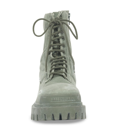 靴 Balenciaga combat strike boots green 41 Balenciaga Combat Strike Cotton Canvas Green купить