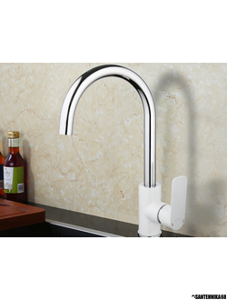 Смеситель для кухни Gappo Noar G4048 однорычажный белый