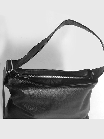 (АРТИКУЛ: 6905/1/7) СУМКА  ЖЕНСКАЯ БОЛЬШАЯ, НАТУРАЛЬНАЯ КОЖА, ЧЕРНАЯ, ШИРОКИЙ РЕМЕНЬ ЧЕРЕЗ ПЛЕЧО