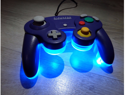 LED mod Контроллер для Nintendo GameCube Clear - Purple (Прозрачно - Синий)