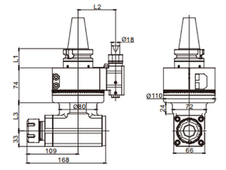 Угловая фрезерная головка AG90-BT30-ER32UM с набором цанг 3-20 мм 0.008 мм