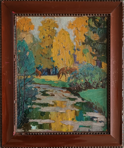 "Берёзовая роща" холст масло Шутов Н.М. 1970-е годы