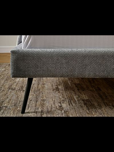 Сильвия кровать интерьерная ткань Сталь (с основанием)