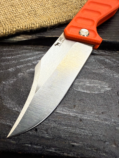 Фрикционный складной нож Риф сталь AUS10, рукоять G10 оранжевый