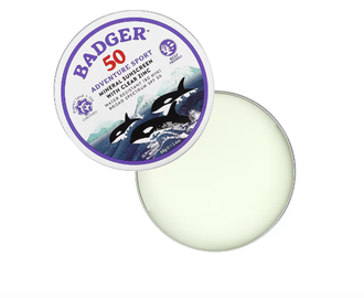 Badger Adventure Sport SPF50 - Минеральное солнцезащитное средство с прозрачным цинком