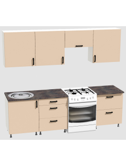 Кухня Эконом 1,8 метра (600х600х600) Цвет: Фон бежевый/Фон бежевый