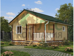Баня 6x6 из профилированного бруса с крыльцом