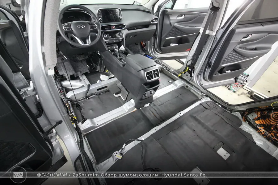 Фото отчет шумоизоляции Hyundai Santa Fe