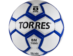 Мяч футбольный TORRES BM 1000 цв.белый-серебристый-синий р.5