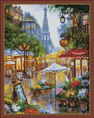 Алмазная вышивка "Улица Парижа", 40*50 см