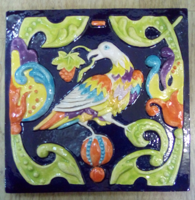 Соловей на празднике урожая (фасадный изразец)