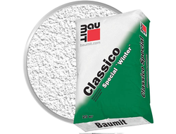 Минеральная декоративная штукатурка BAUMIT Classico Special Winter Белая Шуба 2 мм Зимняя 25 кг