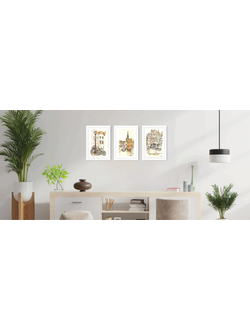 Набор постеров в раме из 3 штук "Городские пейзажи"