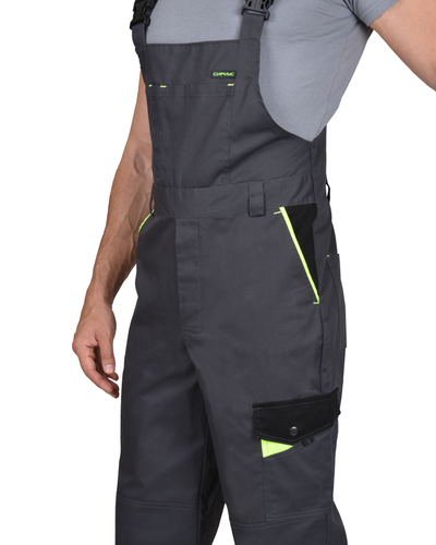 Костюм ХОВАРД-МАСТЕР летний: куртка, полукомбинезон, темно-серый с черной и лимонной отд.