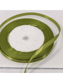 Лента атласная 6мм (178, оливковая), 22,9м