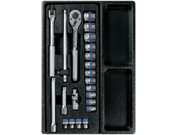 Набор торцевых головок 3/8" с принадлежностями, ложемент, 23 предмета KING TONY 9-3523MR