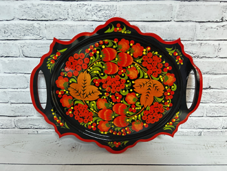 Поднос 240*300 мм с росписью Хохлома