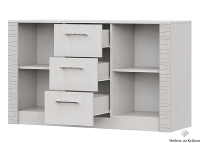 Гамма 20 Комод 3 ящика двухстворчатый