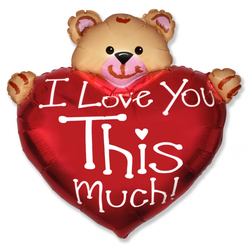 Воздушный шар фольгированный "Мишка. Я тебя люблю"