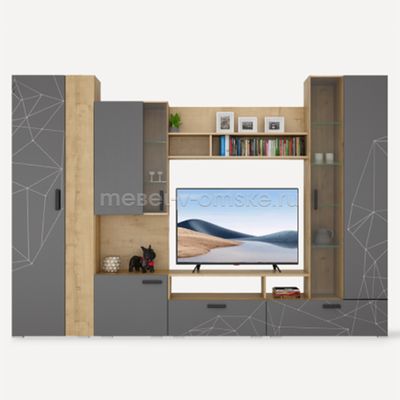 ШМ700 Комплект для гостиной Стар. Размер: 3000х2000х380. ТВ-ниша: 1200*900