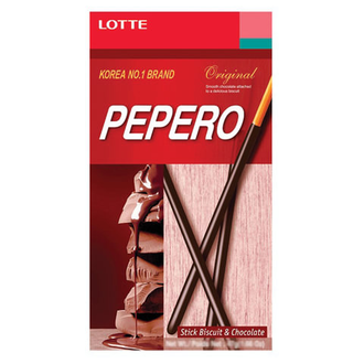 Печенье-соломка LOTTE "Pepero Original", в шоколадной глазури, в картонной упаковке