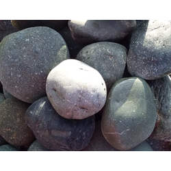 Галька круглая синяя речная, фракция 100-150 мм