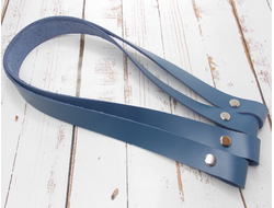 Ручки для сумки кожаные 60 см на винтах пара цвет джинс