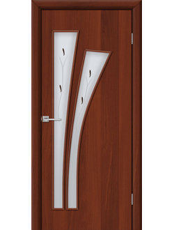 Дверь ламинированная остекленная "Веер итальянский орех "