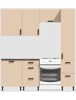 Кухня Эконом 1,5 метра с колонкой (1100х400) Цвет: Фон бежевый/Фон бежевый