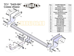 Фаркоп Лидер-Плюс для Suzuki SX4 S-Cross 2013-2019