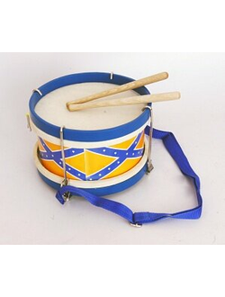 Детский барабан сине-белый диаметр 22см Lutner FLT-KTYG