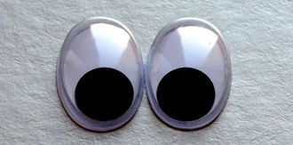 Глаза клеевые овальные с подвижными зрачками, 12х7 мм, арт. Г80