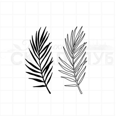 Штамп с большими листьями пальм