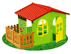 Игровой домик пластиковый «Большой коттедж с забором»
