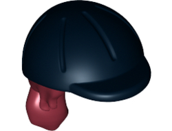 Mini Doll, Hair Combo, Hair with Hat, Long Ponytail, Side Bangs, Hole in Back with Molded Black Horse Riding Helmet Pattern, Dark Red (92254pb01 / 6001532 / 6016664)