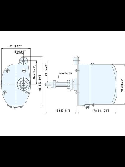 Электропривод стеклоочистителя в нерж. корпусе, 90°