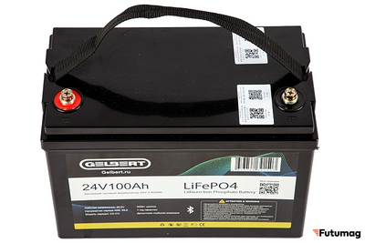 Литиевый тяговый аккумулятор Gelbert LiFePO4 (24V/100Ah/120А/2,400Wh) Bluetooth