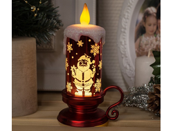 LED свеча-ночник "Дед мороз", 15х7х9 см, с имитацией пламени