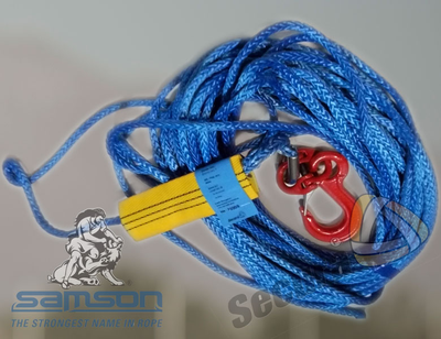 Канат «AmSteel-Blue», d = 12мм, р.н. 15400кг, 28м, коуш/крюк