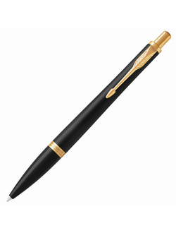 Ручка подарочная шариковая PARKER "Urban Core Muted Black GT", черный матовый лак, позолоченные детали, синяя, 1931576