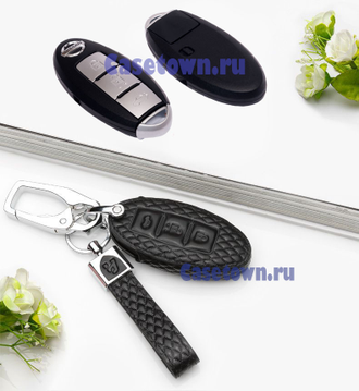 Чехол для ключа ниссан х трейл т32 (King нат. кожа 3 кнопки)