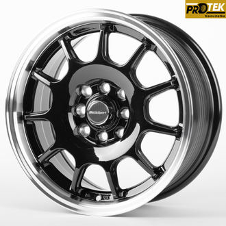 Комплект дисков R15 6,5J ET+35 4*100/4*114,3 Work DQ010-SV252 Черный с полированным ободом (81055)