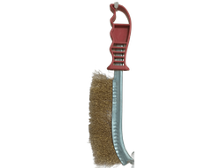 Щетка металлическая (латунированная проволока / пластиковая ручка)