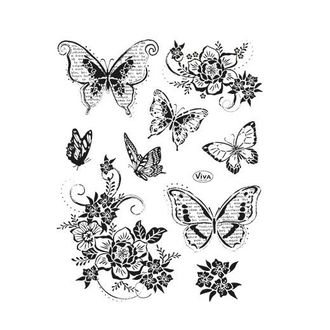 Viva Decor набор силиконовых штампов "Цветы и бабочки 2"