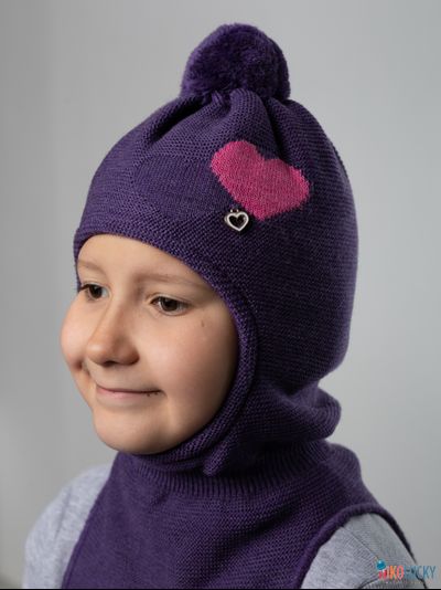 Шапка-шлем 21101-12 подклад 100% полиэстер, баклажановый 48-50