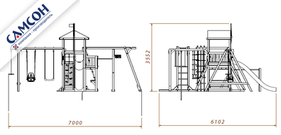 ДЕТСКАЯ ДЕРЕВЯННАЯ ИГРОВАЯ ПЛОЩАДКА САМСОН БРЕТАНЬ СЕМЕЙНАЯ в Воронеже
