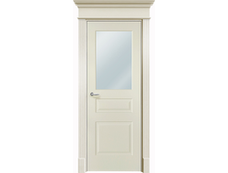 Межкомнатная дверь со стеклом Нафта 3 ДО, крем эмаль