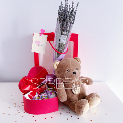 Подарочный набор №20 - Мишка на выбор, Лаванда, Киндер бокс средний