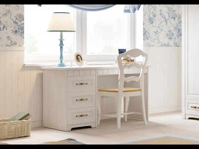 Стол письменный &quot;Прованс&quot; детская 1270х600х755 Бодега белая / Патина премиум
